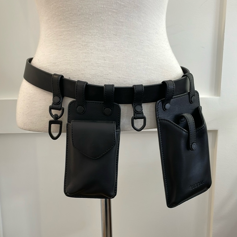 NWOT RUDSAK Black Genuine Leather Utility Belt